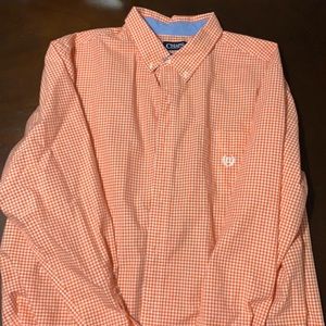 Chaps Orange Long Sleeve Easy Care shirt XXL